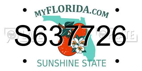 S637726 Florida License Plate