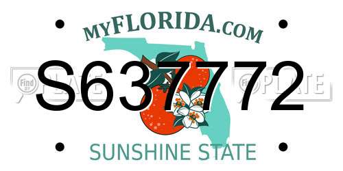 S637772 Florida License Plate
