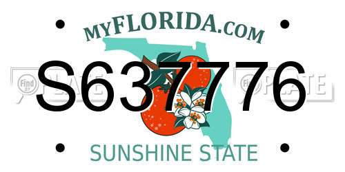 S637776 Florida License Plate
