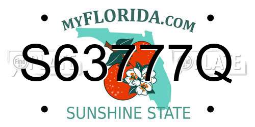 S63777Q Florida License Plate
