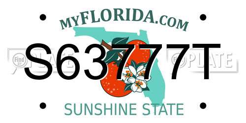 S63777T Florida License Plate