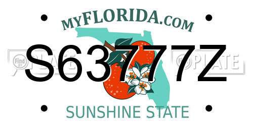 S63777Z Florida License Plate