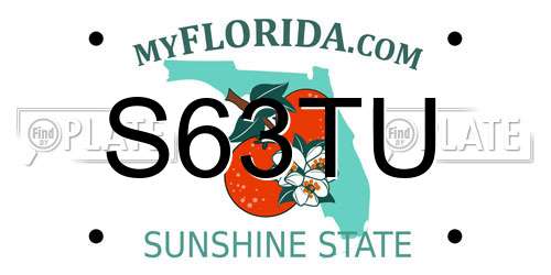 S63TU Florida License Plate