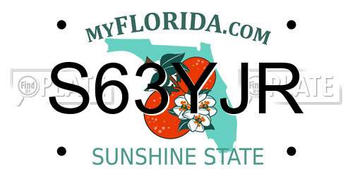S63YJR Florida License Plate