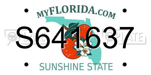 S641637 Florida License Plate
