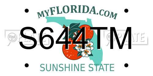 S644TM Florida License Plate