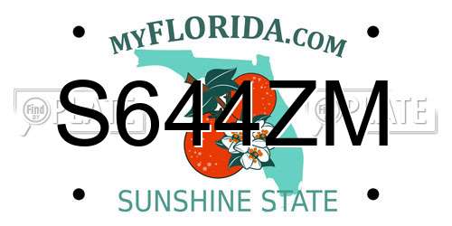 S644ZM Florida License Plate