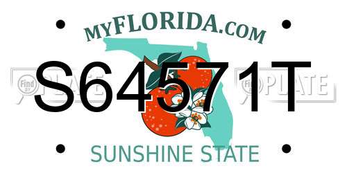 S64571T Florida License Plate