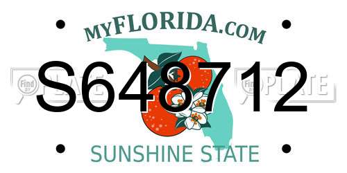 S648712 Florida License Plate