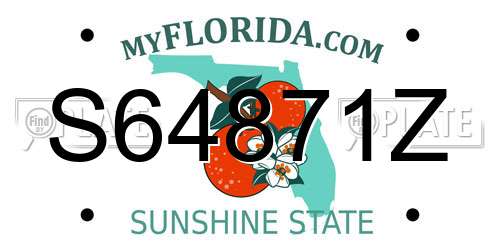 S64871Z Florida License Plate