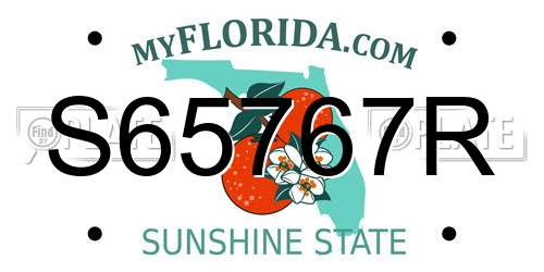 S65767R Florida License Plate