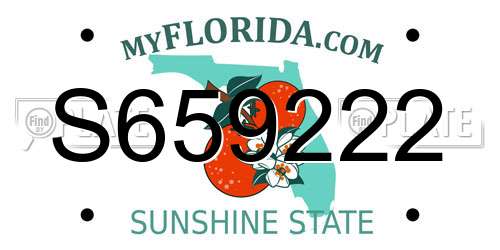 S659222 Florida License Plate