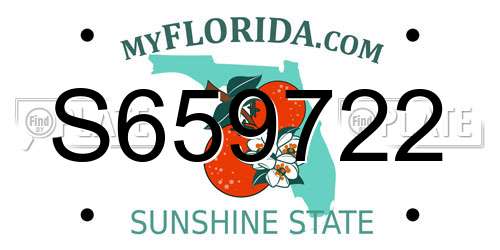 S659722 Florida License Plate