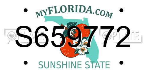 S659772 Florida License Plate