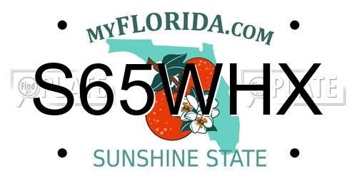 S65WHX Florida License Plate