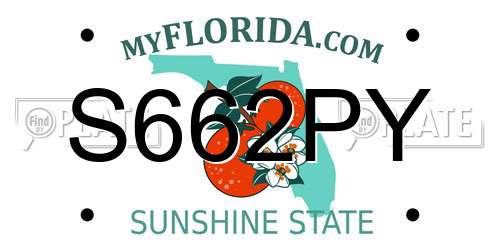 S662PY Florida License Plate