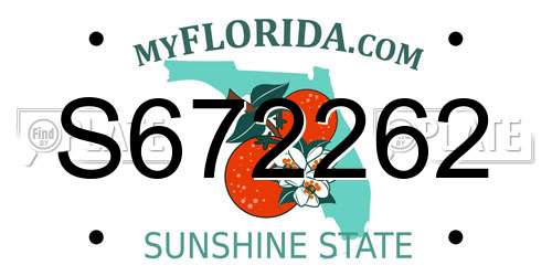 S672262 Florida License Plate