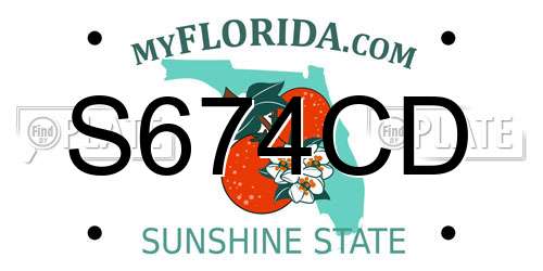 S674CD Florida License Plate
