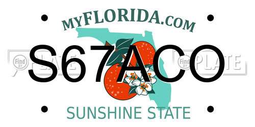 S67ACO Florida License Plate