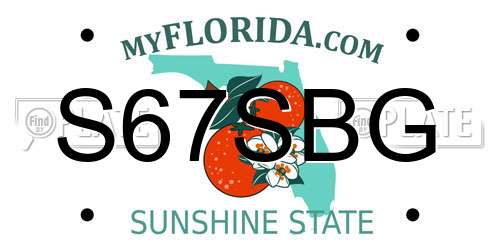 S67SBG Florida License Plate