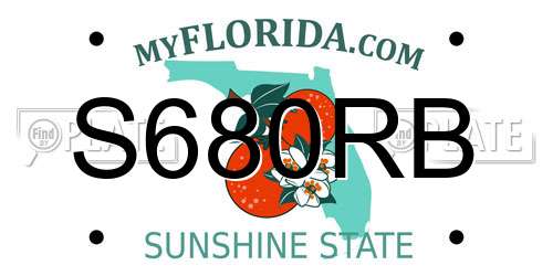 S680RB Florida License Plate