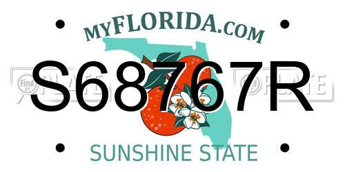 S68767R Florida License Plate