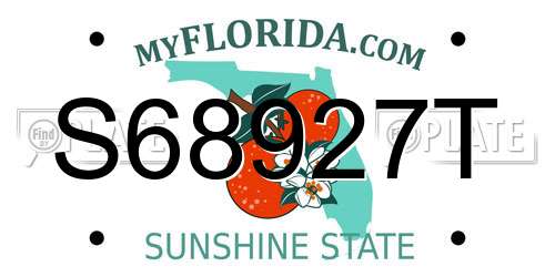 S68927T Florida License Plate