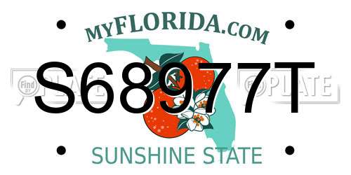 S68977T Florida License Plate