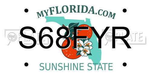 S68FYR Florida License Plate