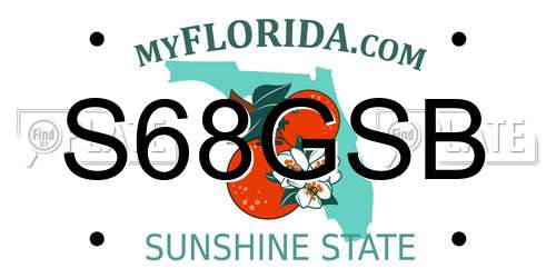 S68GSB Florida License Plate