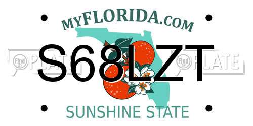 S68LZT Florida License Plate