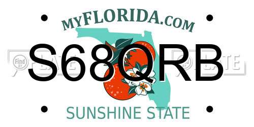 S68QRB Florida License Plate