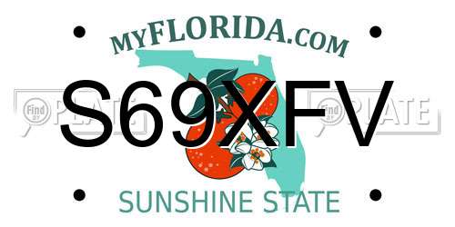 S69XFV Florida License Plate