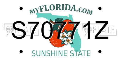S70771Z Florida License Plate