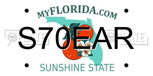 S70EAR Florida License Plate