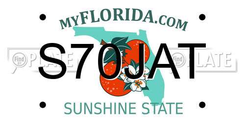 S70JAT Florida License Plate