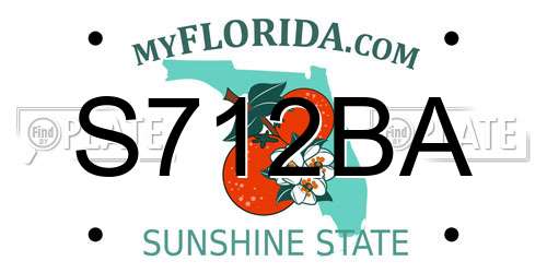 S712BA Florida License Plate