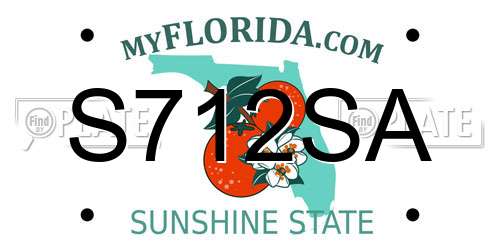 S712SA Florida License Plate