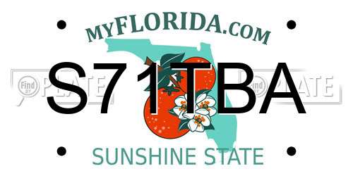 S71TBA Florida License Plate