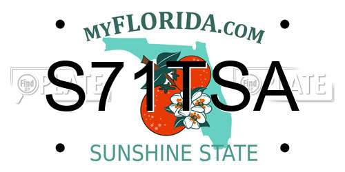 S71TSA Florida License Plate