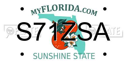 S71ZSA Florida License Plate
