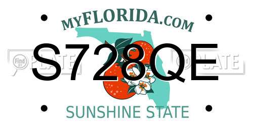 S728QE Florida License Plate