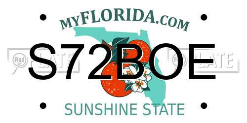 S72BOE Florida License Plate