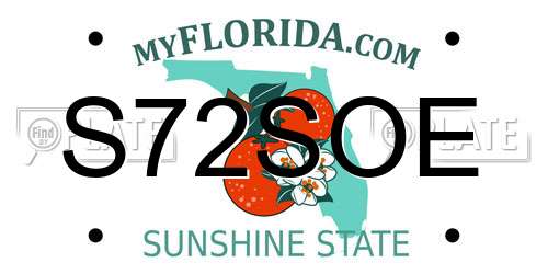 S72SOE Florida License Plate