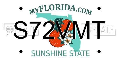 S72VMT Florida License Plate