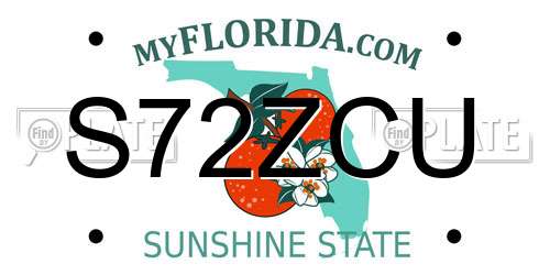 S72ZCU Florida License Plate