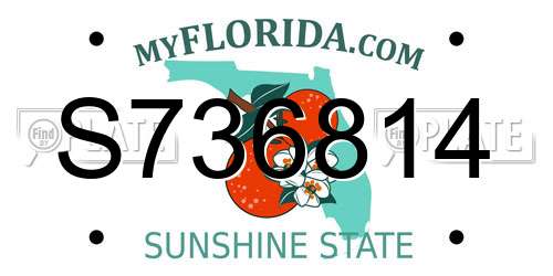S736814 Florida License Plate