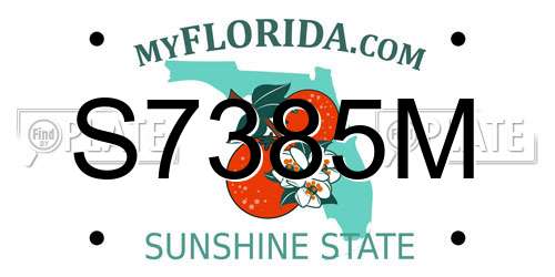 S7385M Florida License Plate