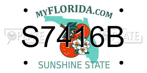 S7416B Florida License Plate