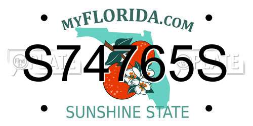 S74765S Florida License Plate